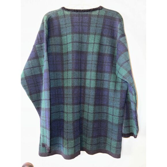 Pendleton Women's Green Plaid V-Neck Long Sleeve Wool Cardigan Sweater Sz M - Picture 4 of 11